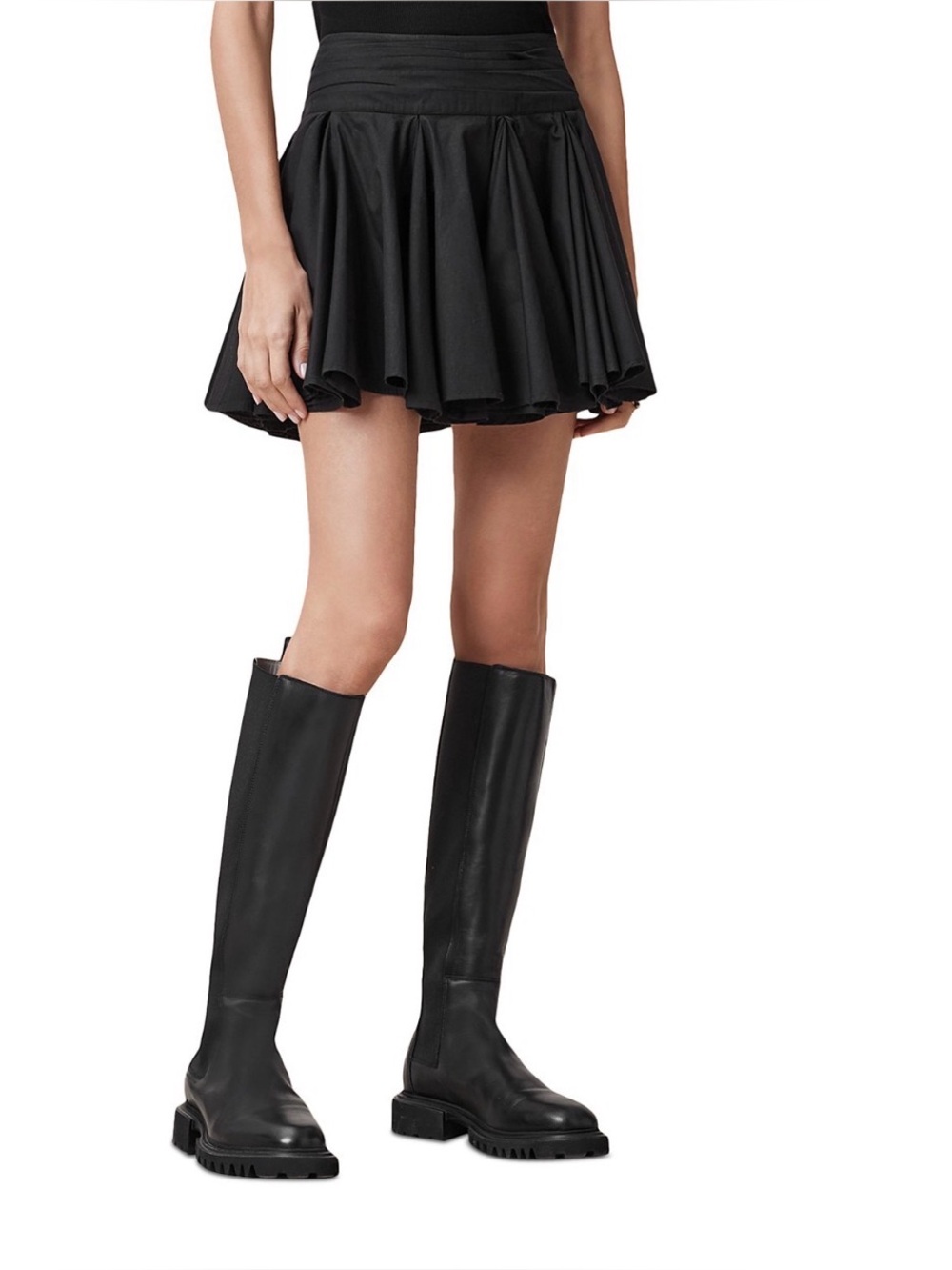 ALLSAINTS Black Flared Mini Skirt - Women